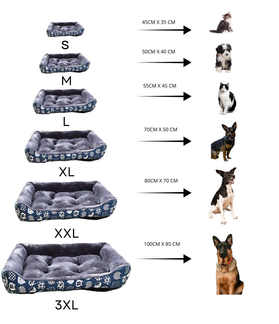 Cama rectangular para mascotas