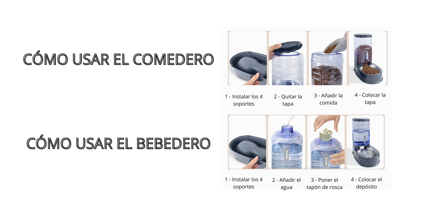Comedero y bebedero automático de aluminio